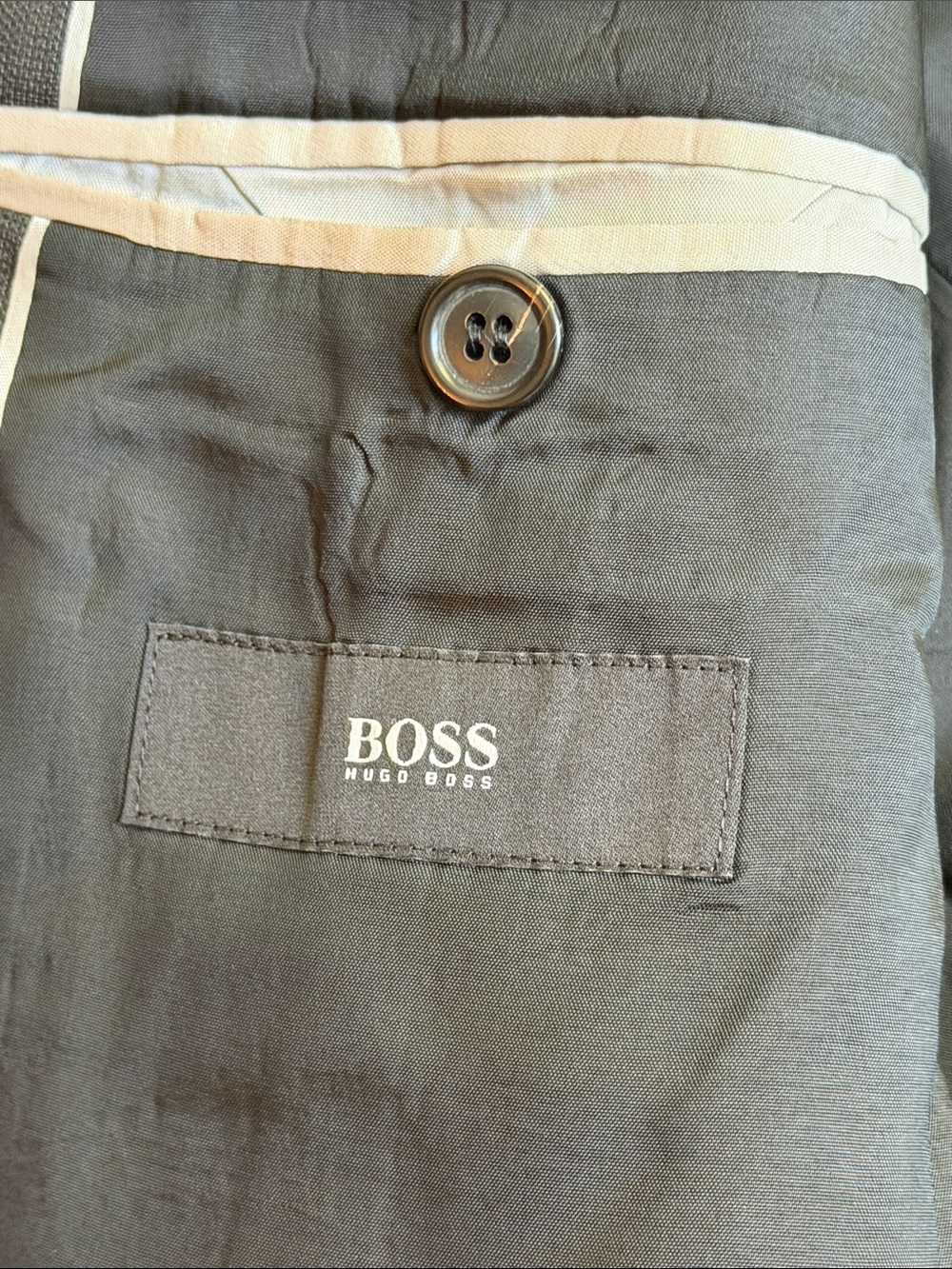Hugo Boss Men's The Jam Dark wool Charcoal Two-Button Suit Blazer 42L EUC - Picture 4 of 11